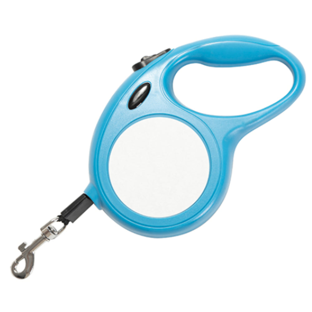 Retractable 5m Sublimation Pet Lead with Printable Insert – Blue