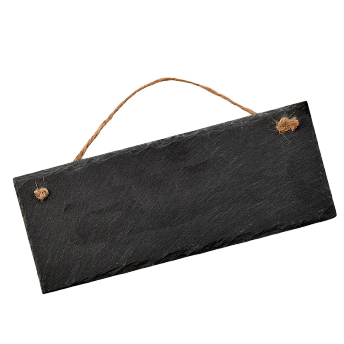 Black Slate - Engravable - Hanging Sign 24.5cm x 10cm - Longforte Trading Ltd