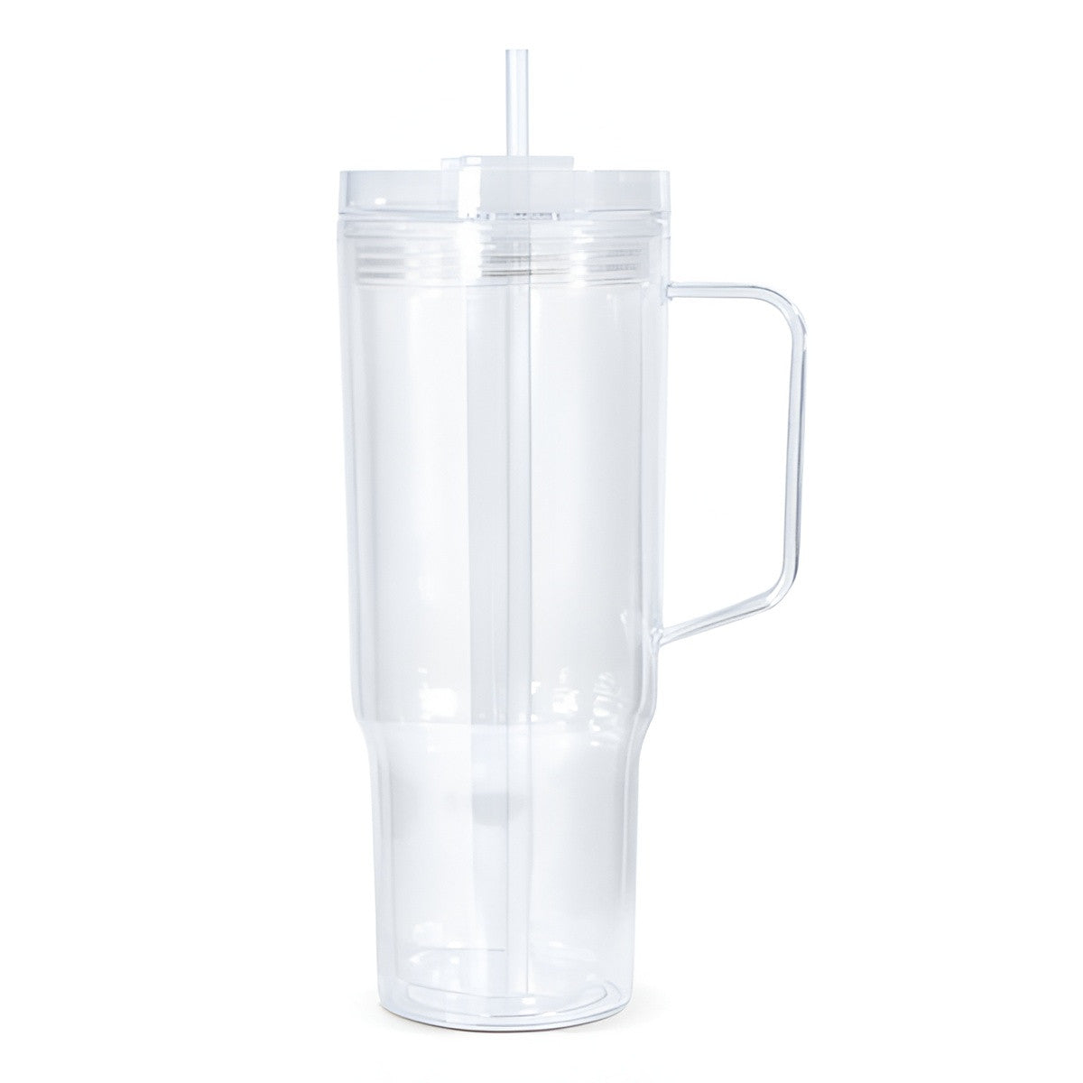 Wasserflaschen - Schlanker Edelstahl - WEISS - 600ml Becher mit Strohhalm