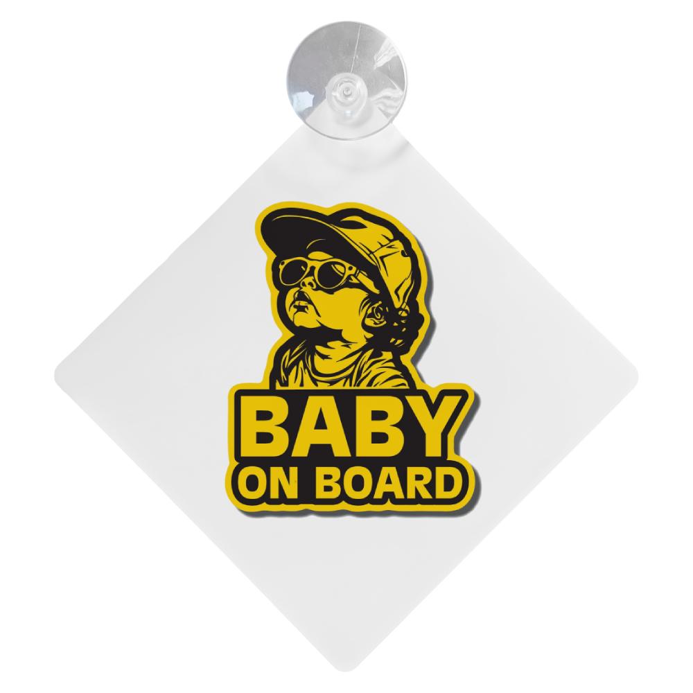 Sublimation ‘Baby on Board’ Car Sign – 150 x 150mm – White Aluminium