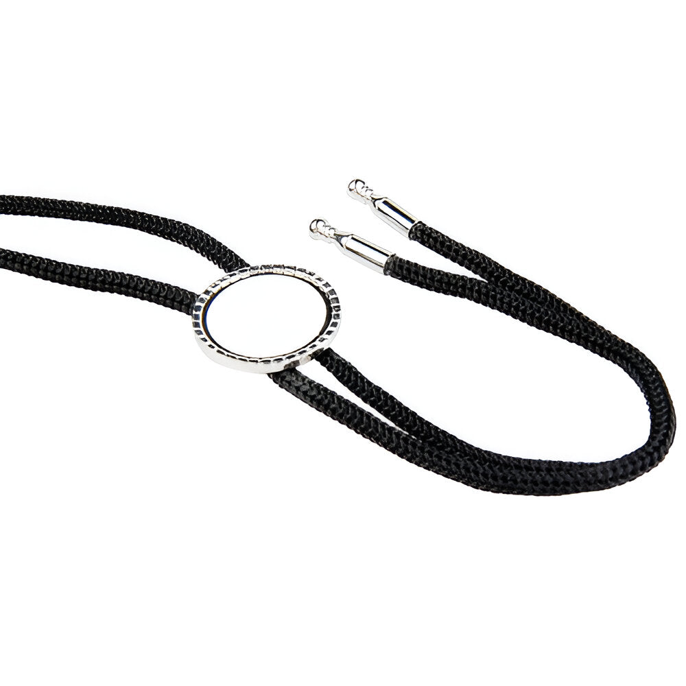Ties - Bolo Tie with Black Strap - Round