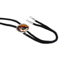 Ties - Bolo Tie with Black Strap - Round