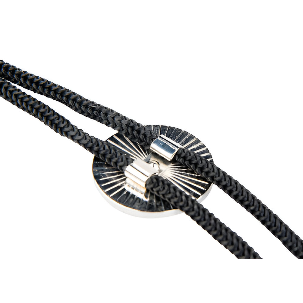 Ties - Bolo Tie with Black Strap - Round