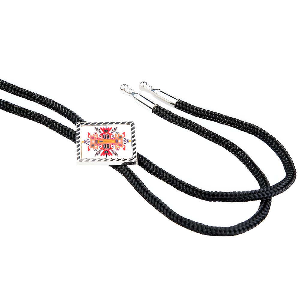 Ties - Bolo Tie with Black Strap - Square