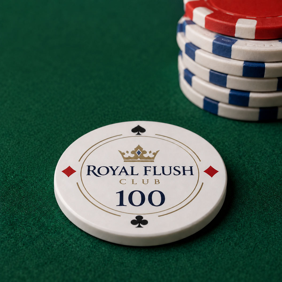 Polymère - 10 x jetons de poker vierges - 39 mm