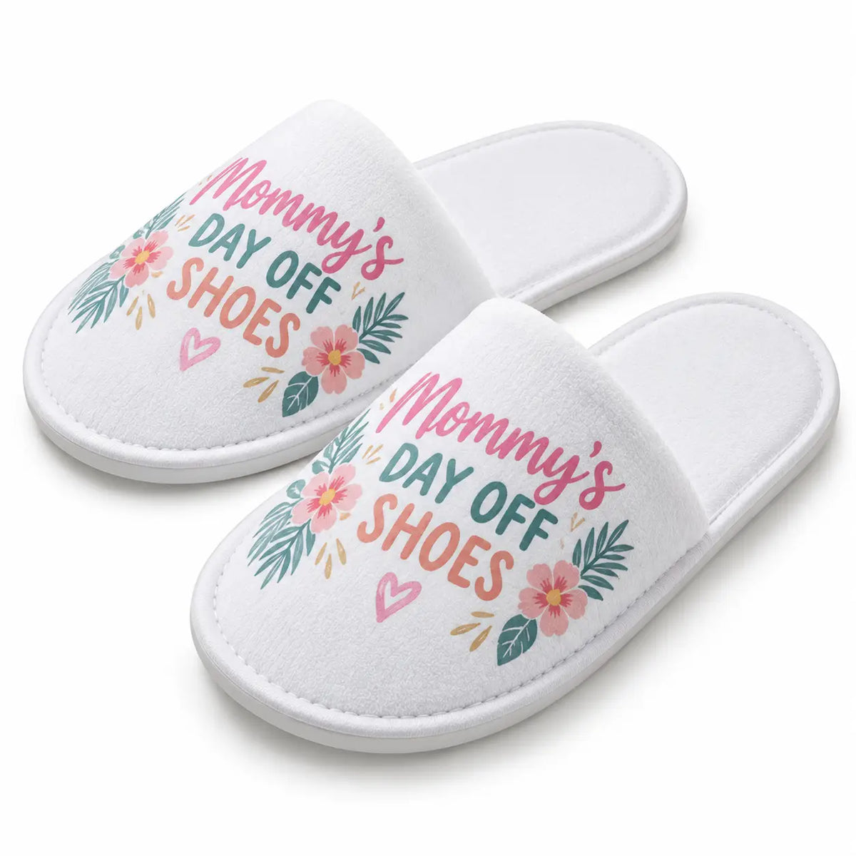 Sublimation Indoor Closed Toe Slippers - White