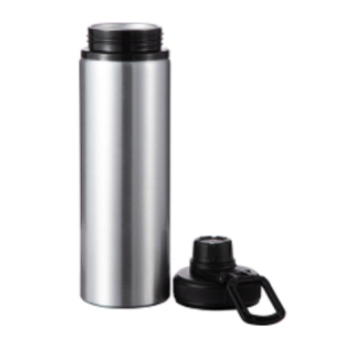 CARTON COMPLET - 50 x Bouteilles d'eau PROVENTURER - Bouteille Flip 850 ml - ARGENT/NOIR