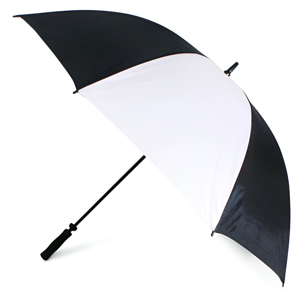 Umbrella - Large 60" Sublimation Golf Umbrellas - BLACK/ WHITE
