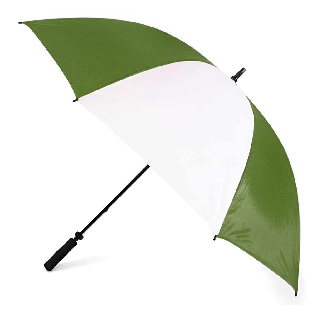 Umbrella - Large 60" Sublimation Golf Umbrellas - GREEN/ WHITE