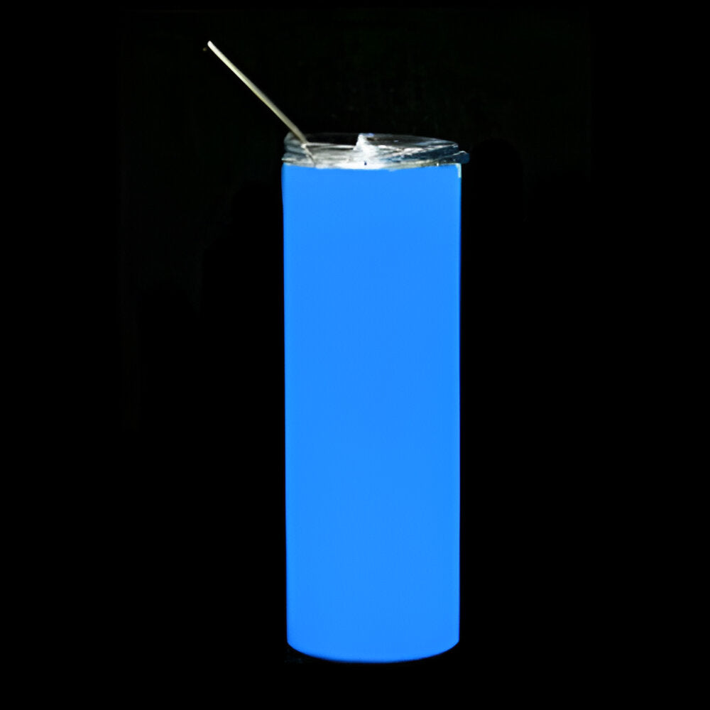 600ml Stainless Steel Sublimation Tumbler - Glow In Dark - Blue