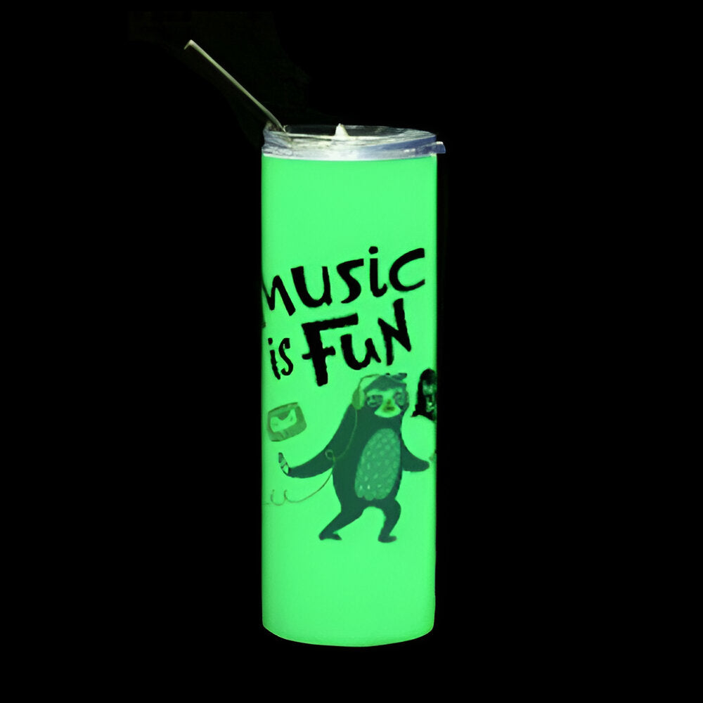 600ml Stainless Steel Sublimation Tumbler - Glow In Dark - Green