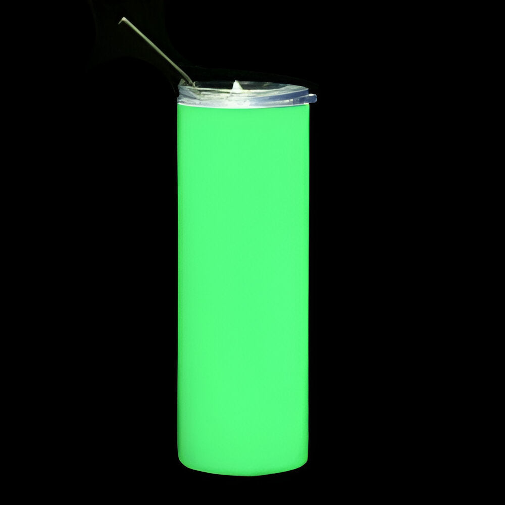 600ml Stainless Steel Sublimation Tumbler - Glow In Dark - Green