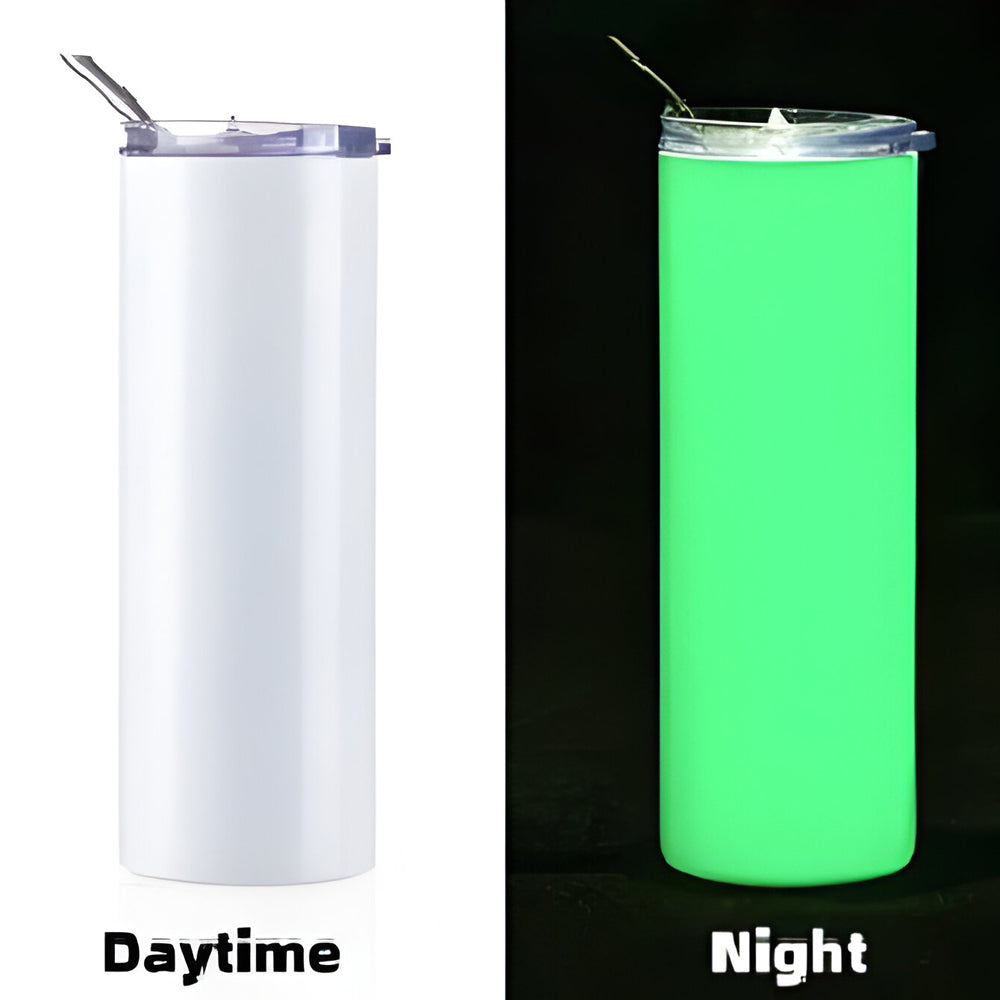 600ml Stainless Steel Sublimation Tumbler - Glow In Dark - Green