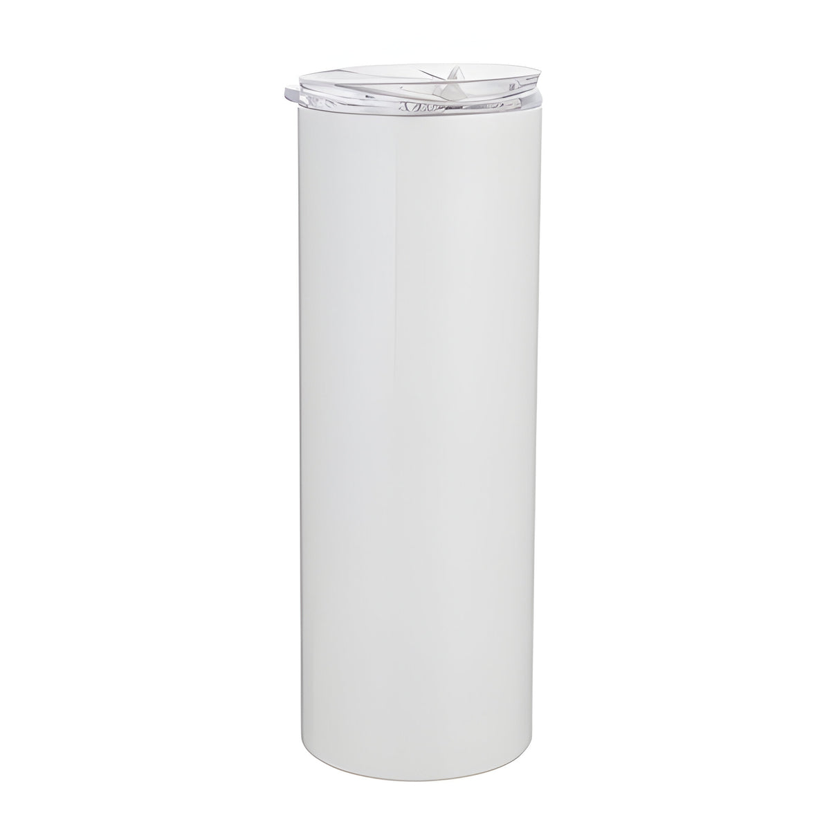 Sublimation Tumbler - 600ml Slim Stainless Steel with Straw - White