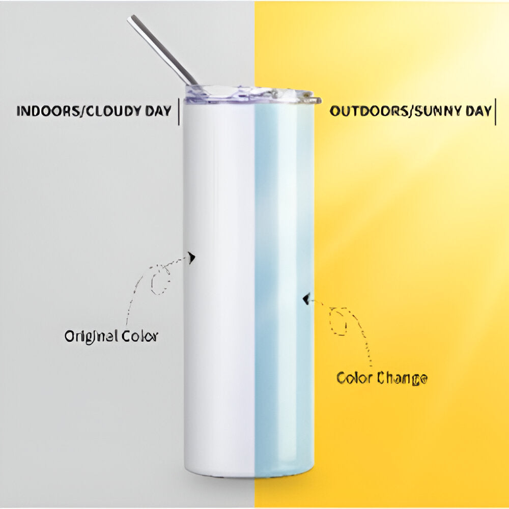 Wasserflaschen - UV-FARBWECHSEL - 600ml - BLAU - Edelstahl