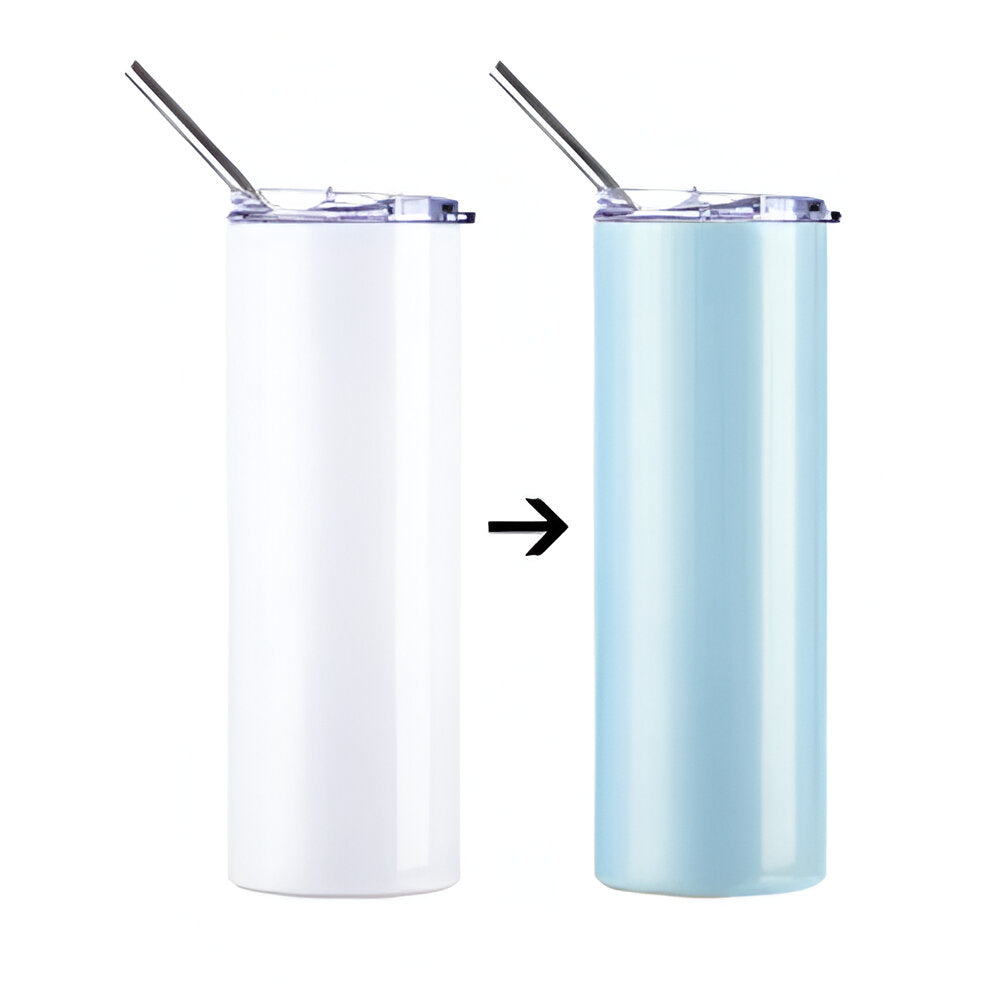 Wasserflaschen - UV-FARBWECHSEL - 600ml - BLAU - Edelstahl