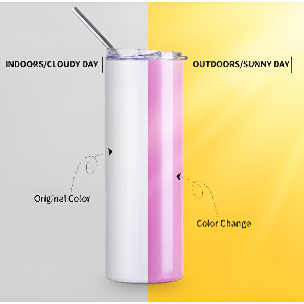 Wasserflaschen - UV-FARBWECHSEL - 600ml - ROT - Edelstahl