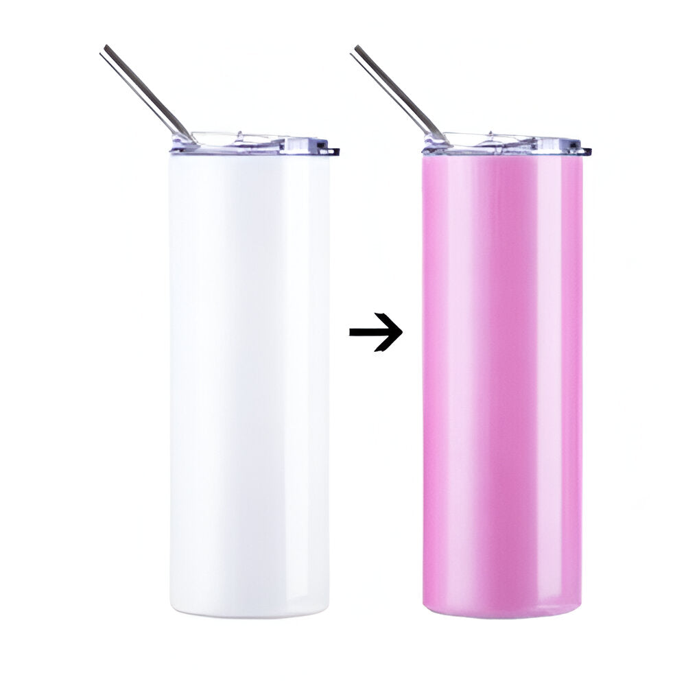 Wasserflaschen - UV-FARBWECHSEL - 600ml - ROT - Edelstahl