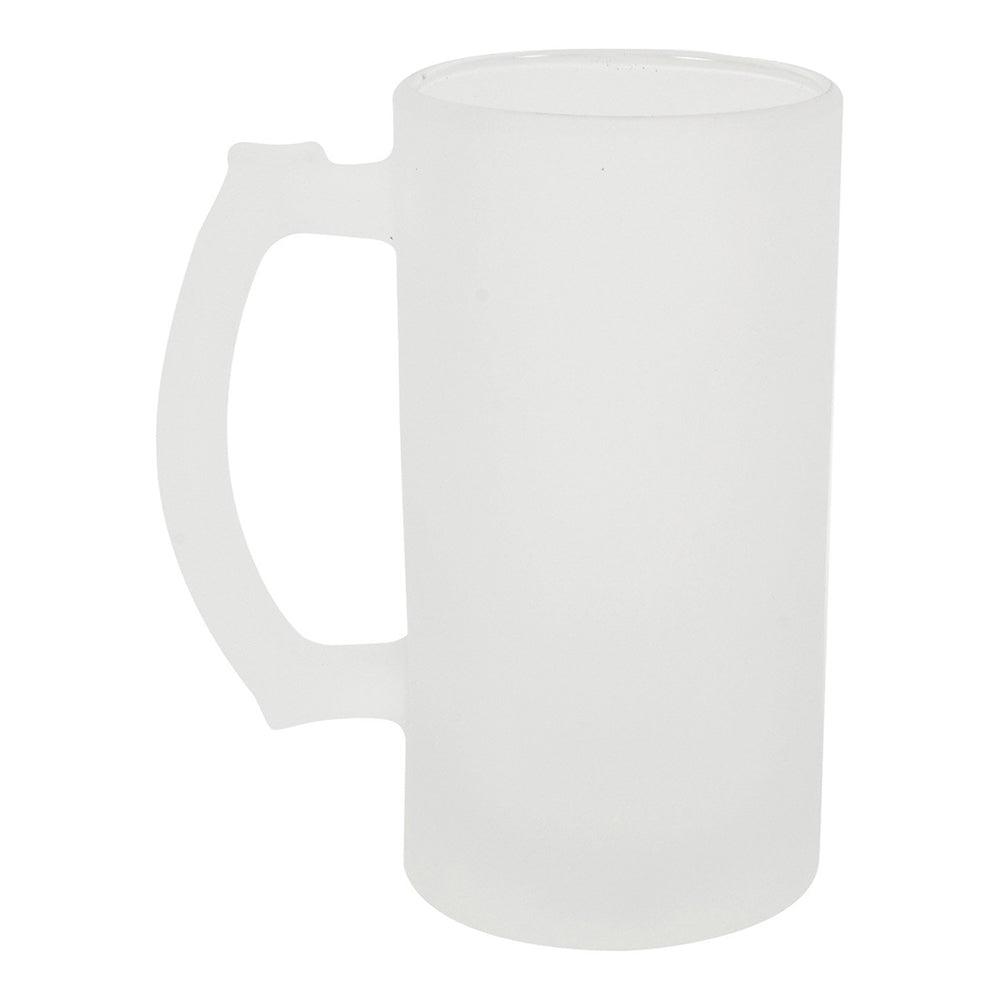 24 x FROSTED - Glass 16oz 'Trigger' Beer Stein for Sublimation - Longforte Trading Ltd