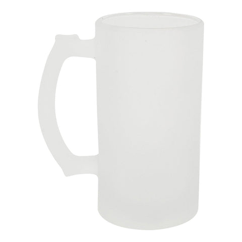 24 x FROSTED - Glass 16oz 'Trigger' Beer Stein for Sublimation