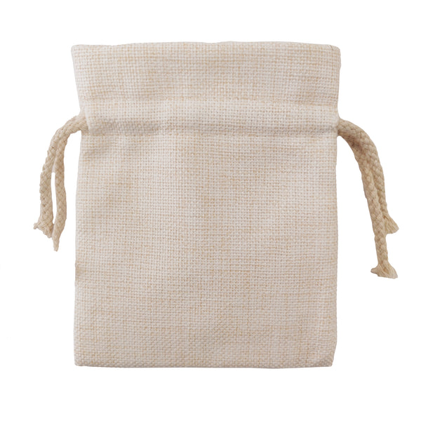 Bags - DOUBLE DRAWSTRING - Thick Linen - 13cm x 18cm - Longforte Trading Ltd