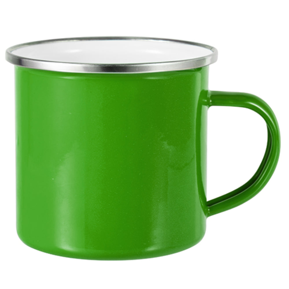 Mugs Metal & Enamel Mugs Green 12oz Ceramic Enamel Cup Longforte Longforte Trading Ltd