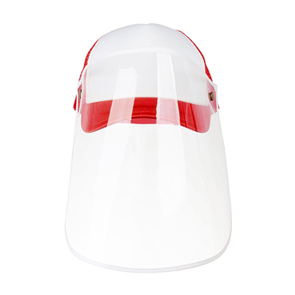 Apparel - Cap with Face Shield - ADULT - Red - Longforte Trading Ltd
