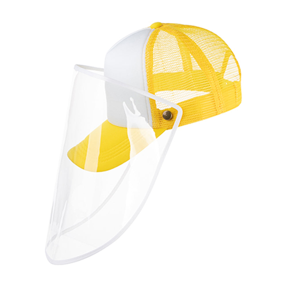 Apparel - Cap with Face Shield - ADULT - Yellow - Longforte Trading Ltd