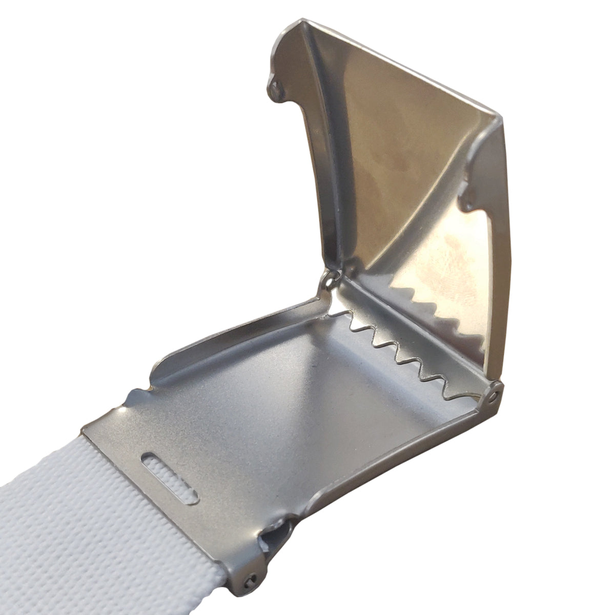 Apparel - Fashion White Belt with SILVER Buckle - 40mm x 1200mm - Longforte Trading Ltd