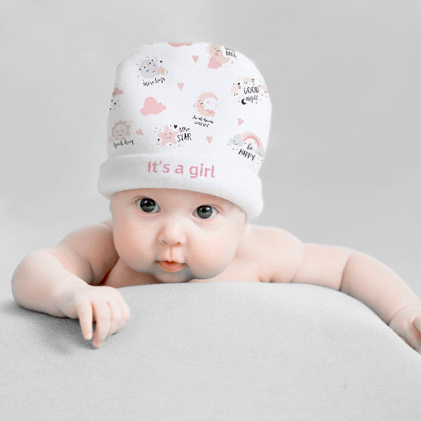 Wholesale Carton - 50 x Baby Sublimation Fleece Beanie Caps - White