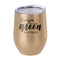 Mugs - Stemless Wine Glasses With Lid - 12oz - Glitter - Gold - Longforte Trading Ltd