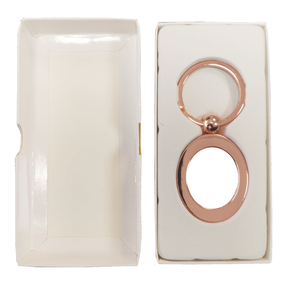 10 x Rose Gold Sublimation Metal Keyrings - Oval