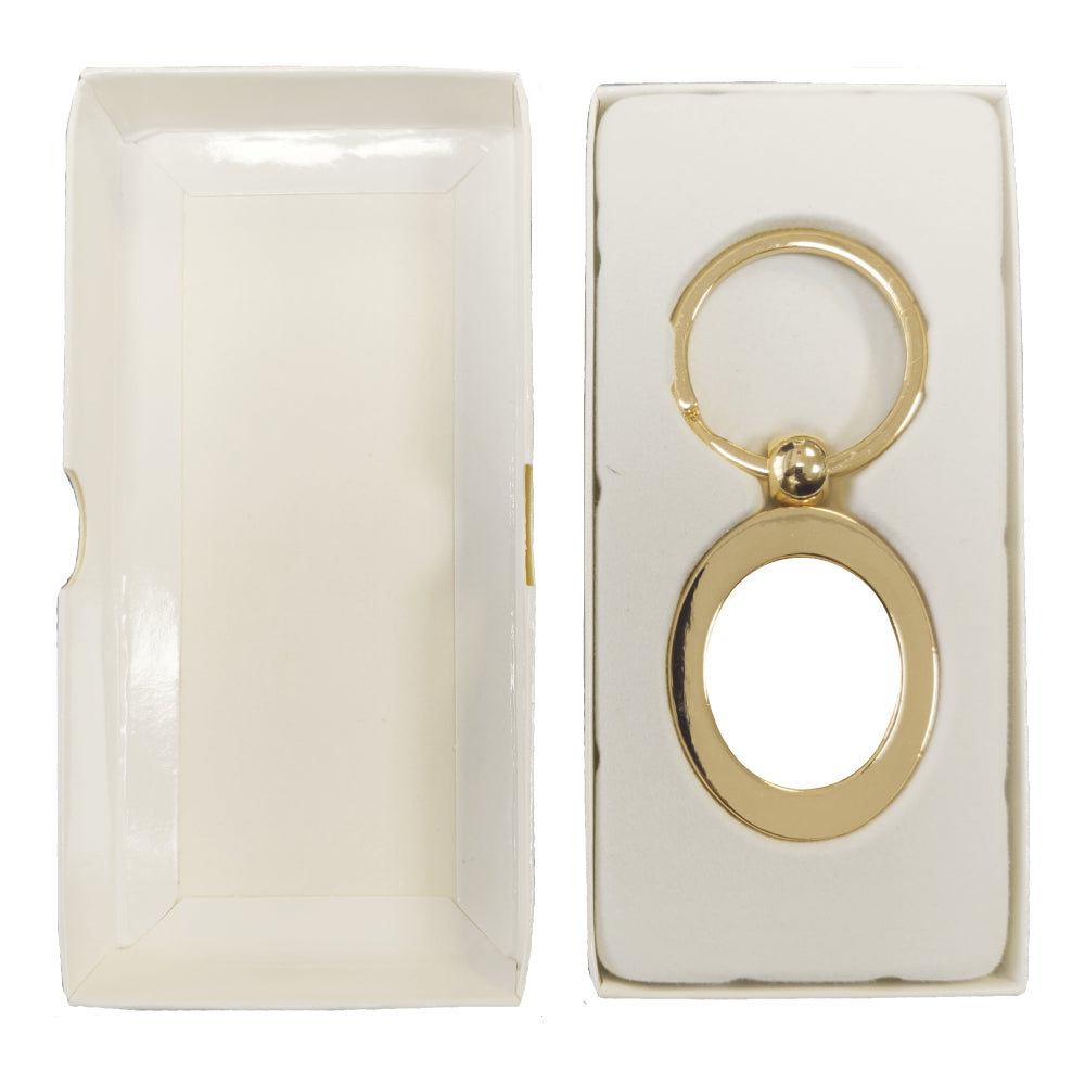 10 x Yellow Gold Sublimation Metal Keyrings - Oval