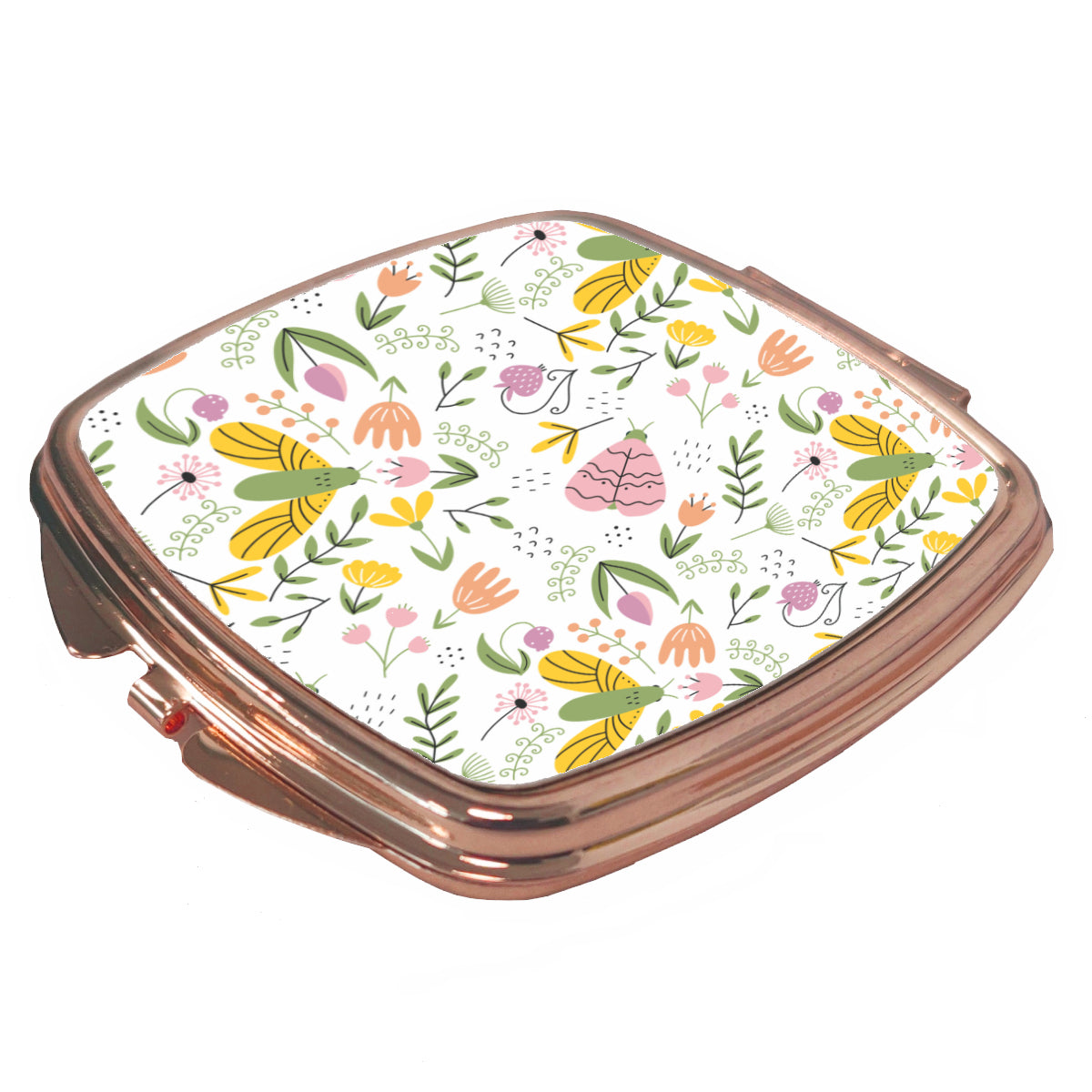 FULL CARTON - 200 x Compact Mirrors - Deluxe Rose Gold - Curved Square - Longforte Trading Ltd