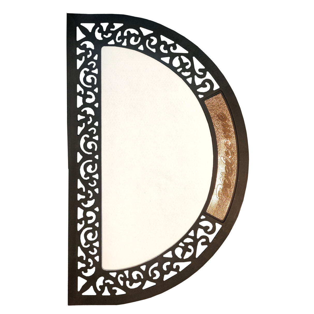 Heavy Duty Welcome Door Mat - Semi-Circle - 50cm x 80cm with Removable Insert - Longforte Trading Ltd