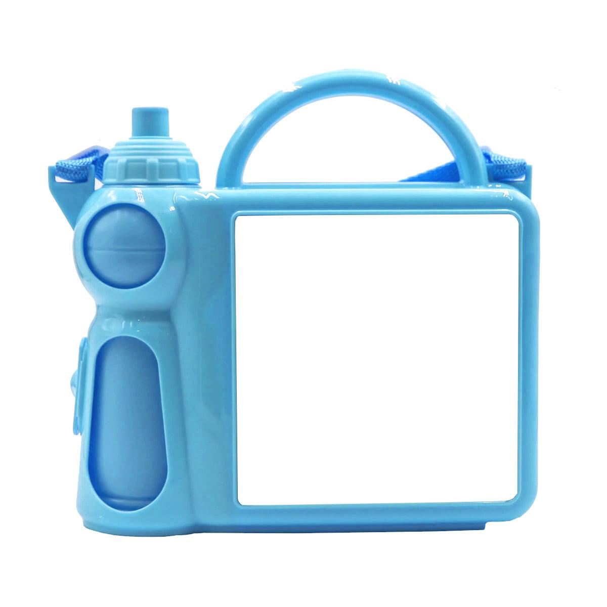 Lunchbox - Plastic - Water Bottle and Handle - Blue
