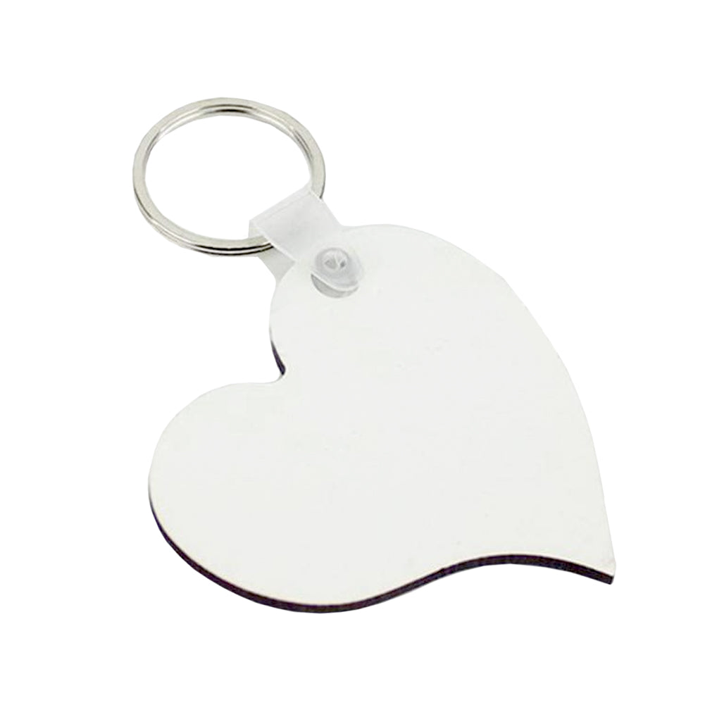 Porte-clés - 10 x MDF - Double Face - Coeur Courbé