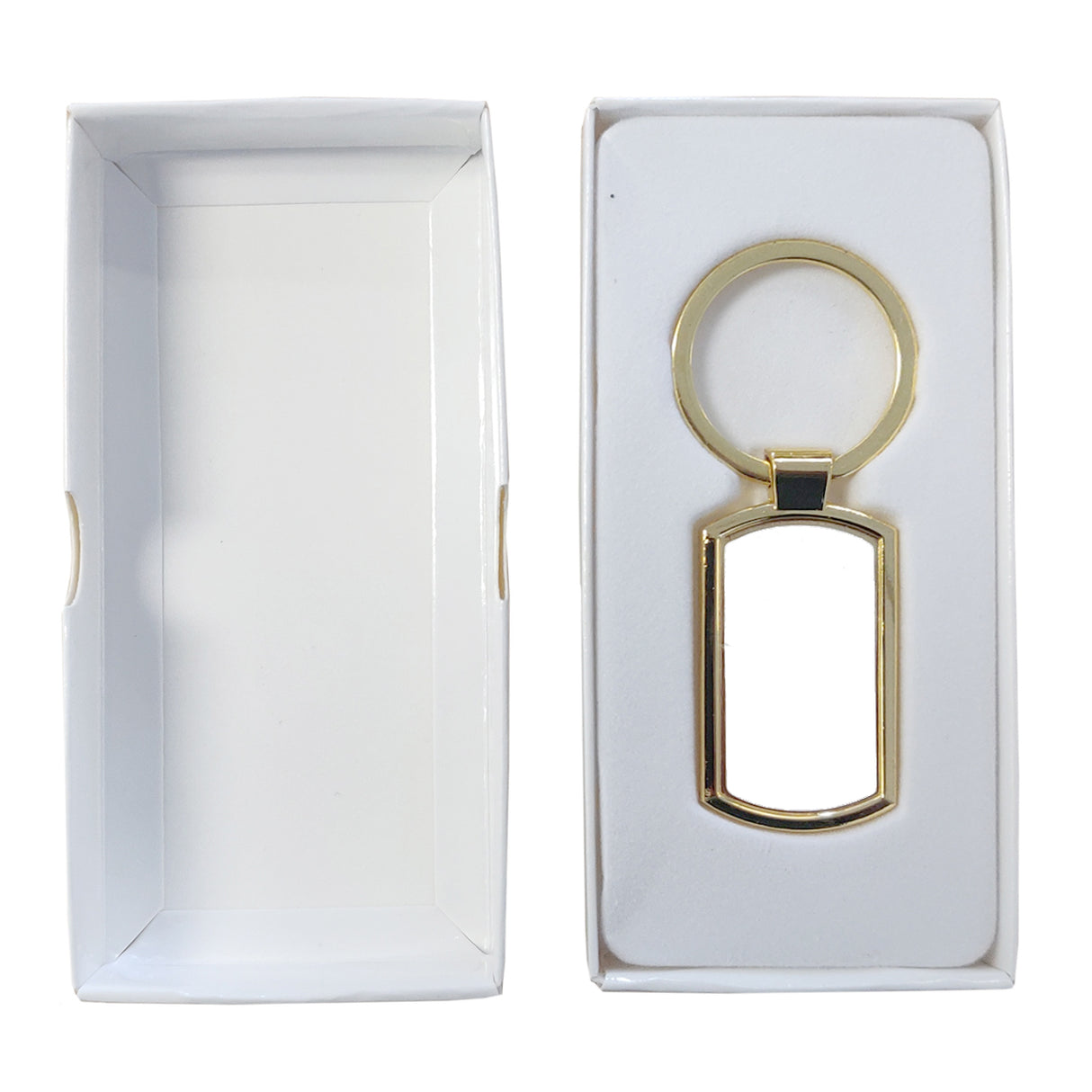 10 x Yellow Gold Sublimation Metal Keyrings - Oblong