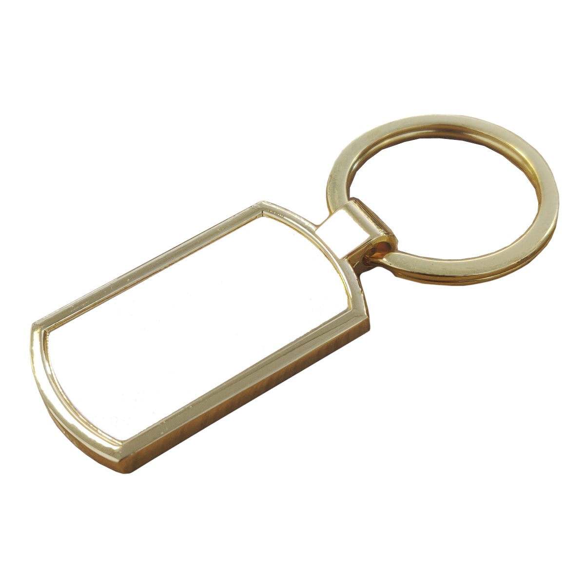 10 x Yellow Gold Sublimation Metal Keyrings - Oblong