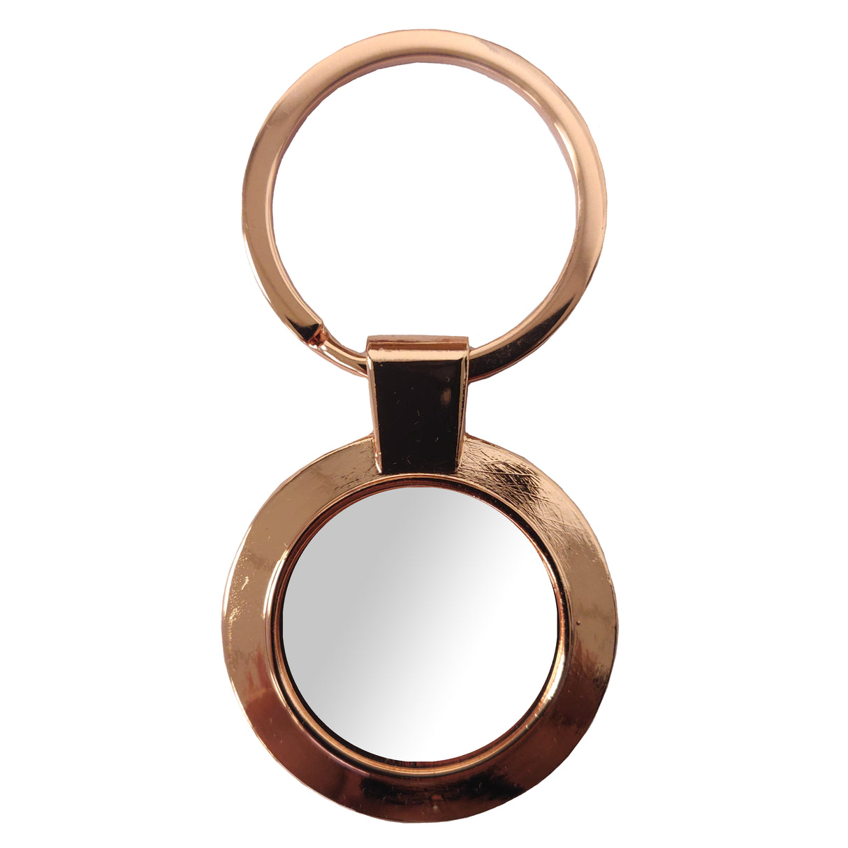 10 x Rose Gold Sublimation Metal Keyrings - Round