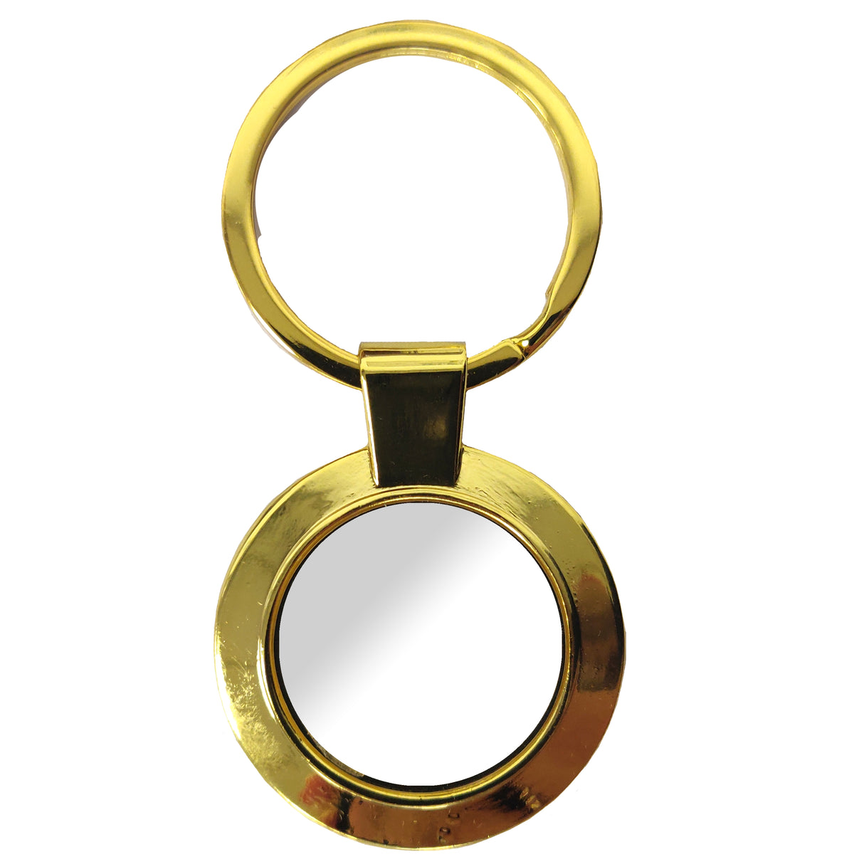 10 x Yellow Gold Sublimation Metal Keyrings - Round