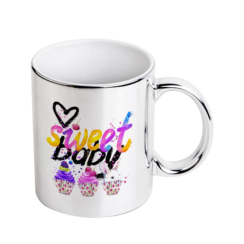 Mugs - 36 x 11oz Mirror Metallic Durham Mug - SILVER