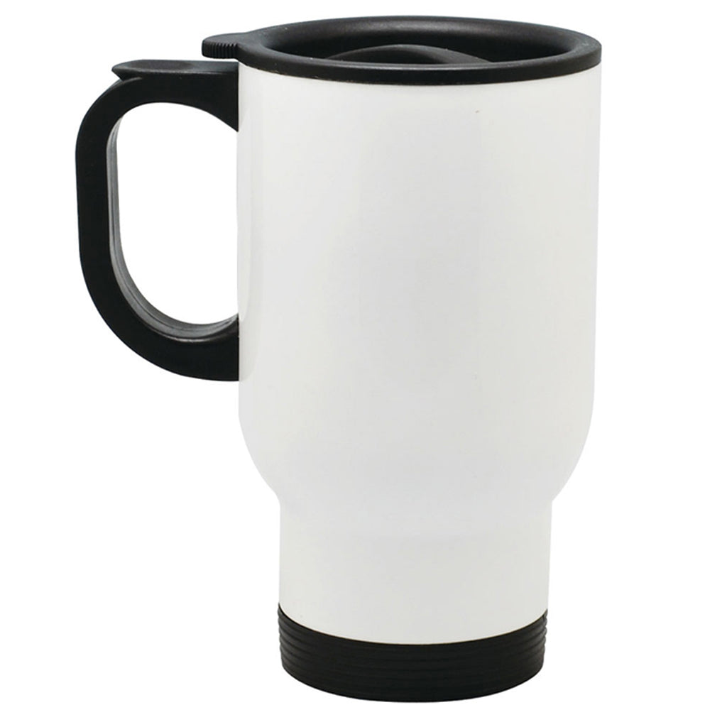 Mugs - Travel Mugs - 14oz Stainless Steel - White - Longforte Trading Ltd