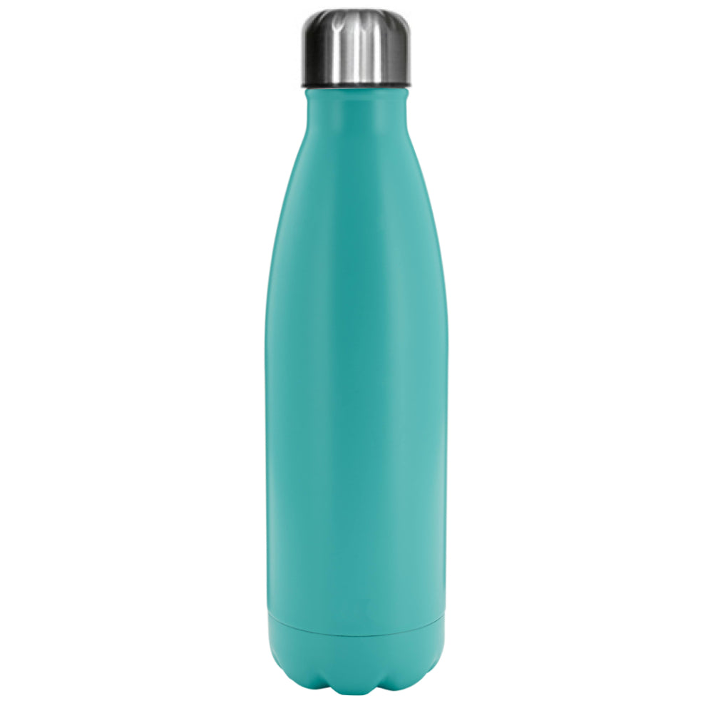 Wholesale Carton - 50 x Bowling Double Walled Stainless Steel Water Bottle - COLOURED - 500ml - Aqua