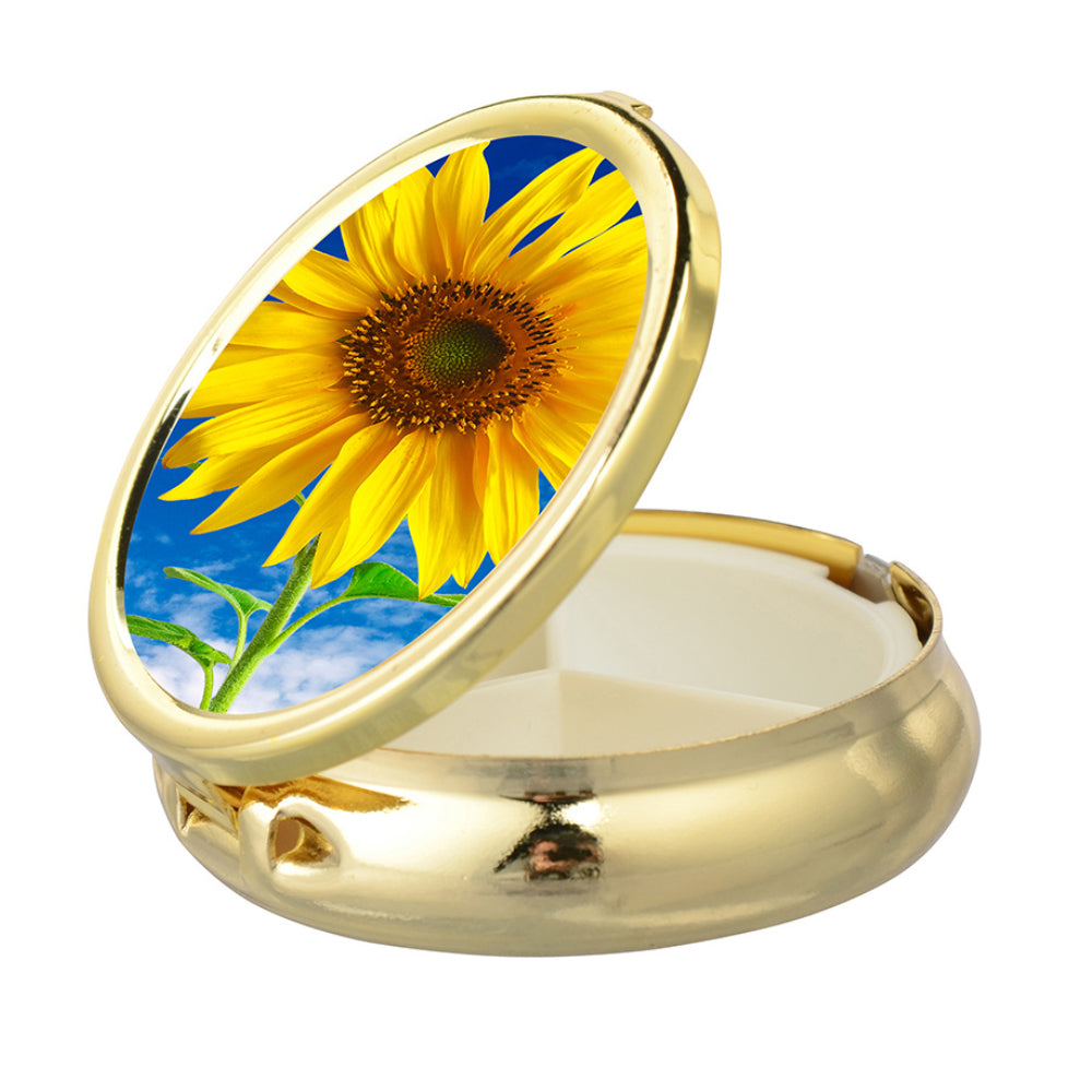 Sublimation Pill Box – Round - GOLD