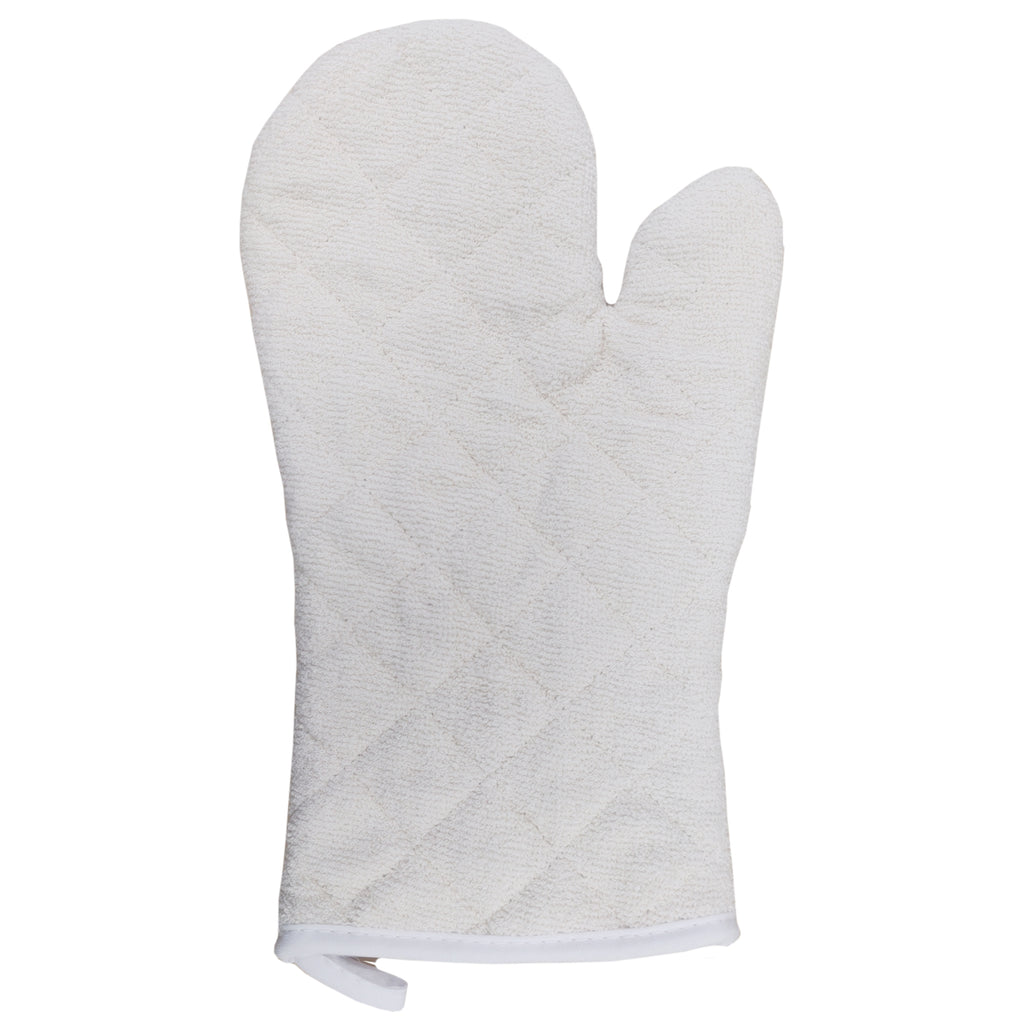 SINGLE Oven Glove 18.5cm x 33cm White HighQuality Dye