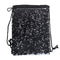 Bags - Sequin DRAWSTRING Bag - 38.5cm x 30cm - BLACK - Longforte Trading Ltd