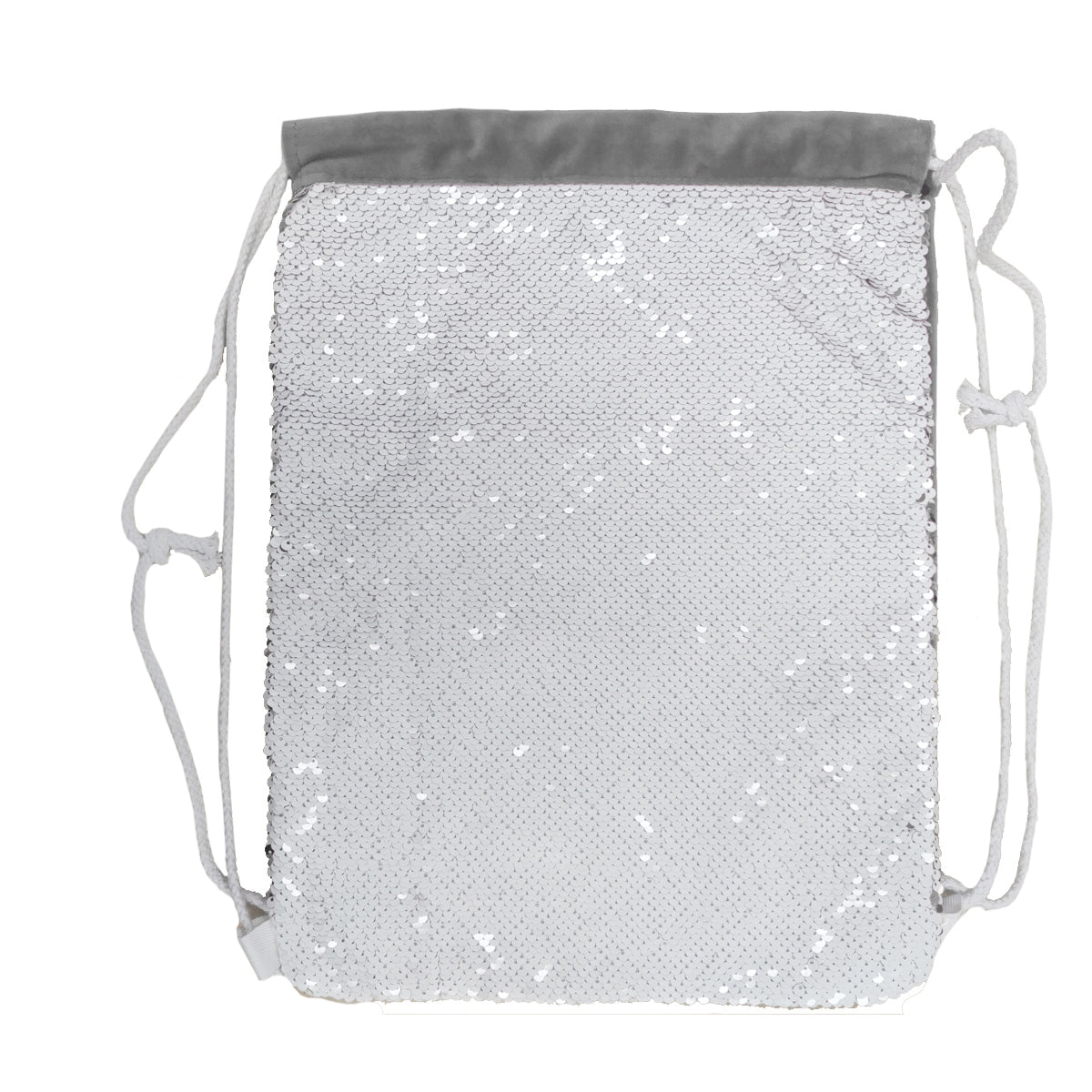 Bags - Sequin DRAWSTRING Bag - 38.5cm x 30cm - SILVER - Longforte Trading Ltd