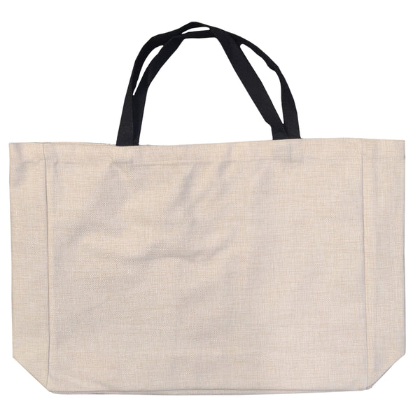 Bags - LINEN -Shopping Bag with Black Handles - 38cm x 48cm - Longforte Trading Ltd