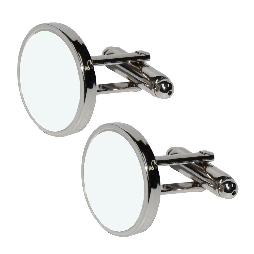 Cufflinks - Chrome - Round - Longforte Trading Ltd